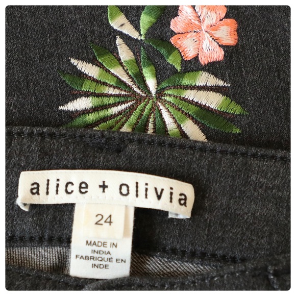 ALICE + Olivia Jane Embroidered and Studded Skinny Jeans - Picture 6 of 11